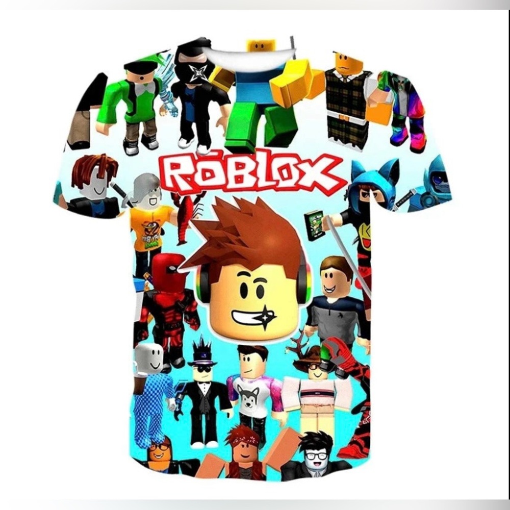 Boys Roblox Game Short Sleeve T-Shirt. 3D Printing